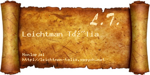 Leichtman Tália névjegykártya